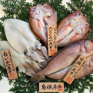 島根 岡富商店 「おおだブランド」銀山(甘鯛1枚・白いか2枚・のどぐろ2〜3枚)【NN】