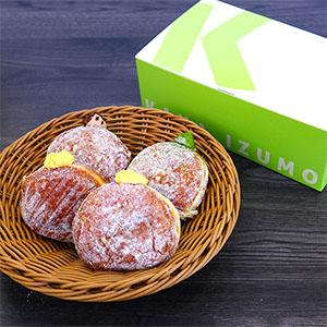 島根 KAKA.IZUMO KAKA.DONUT クリーム生ドーナツ 4個セット(生ドーナツカスタード2個、生ドーナツショコラ1個、生ドーナツ抹茶1個)【NN】
