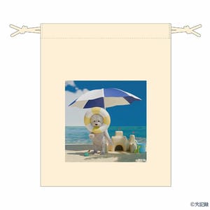 犬記録 ミニ巾着＜犬とビーチ＞(R8437)【雑貨】