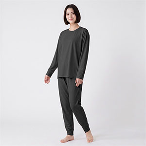 トップバリュ EXセリアント ウェア ルームウエア上下セット(ルーム長袖Tシャツ＆ルームロングパンツ)チャコールグレー / Mサイズ【限定10点】【敬老の日・ソーシャル対応可】