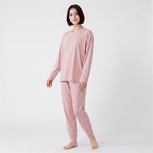 トップバリュ EXセリアント ウェア ルームウエア上下セット(ルーム長袖Tシャツ＆ルームロングパンツ)ウスアカ / Mサイズ【限定10点】【敬老の日・ソーシャル対応可】