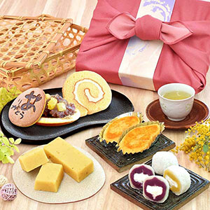おいもや 竹かご風呂敷スイーツセット【秋のうまいもの市】