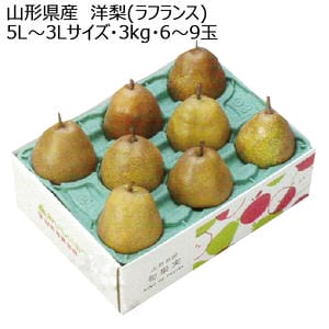 山形県産 洋梨(ラフランス) 5L〜3Lサイズ・3kg・6〜9玉【お届け期間:11月1日〜12月25日】【KN】