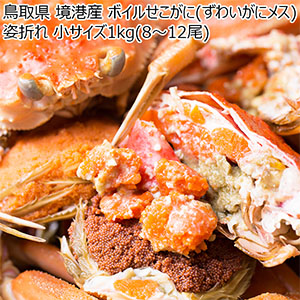 鳥取県 境港産 ボイルせこがに(ずわいがにメス)姿 折れ (小サイズ1kg(8〜12尾))【限定100点】【お届け期間：12月10日〜12月25日】【おいしいお取り寄せ】