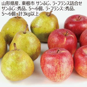 山形県産、東根市 サンふじ、ラ・フランス詰合せ サンふじ、5〜6個、ラ・フランス、5〜6個【お届け期間:11月15日〜12月24日】【MK】